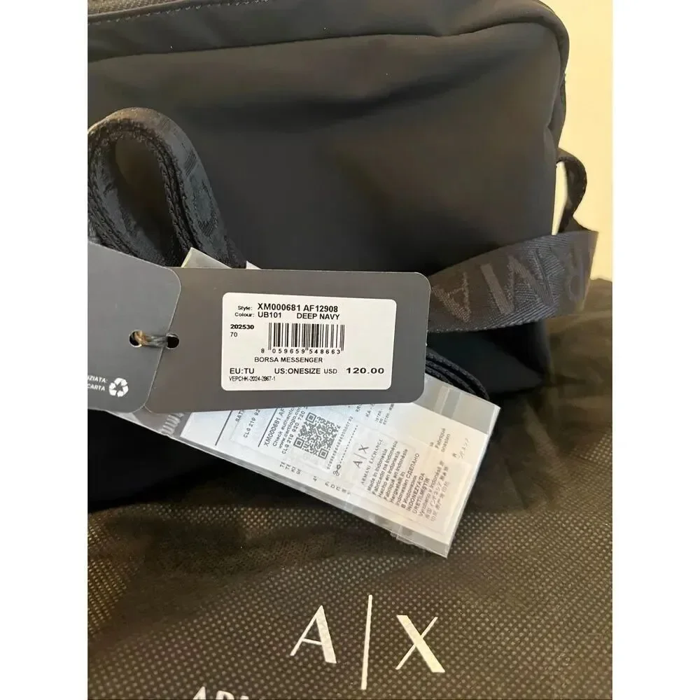 A|X Armani Exchange Blue Edition Messenger Crossbody Bag